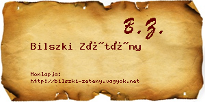 Bilszki Zétény névjegykártya